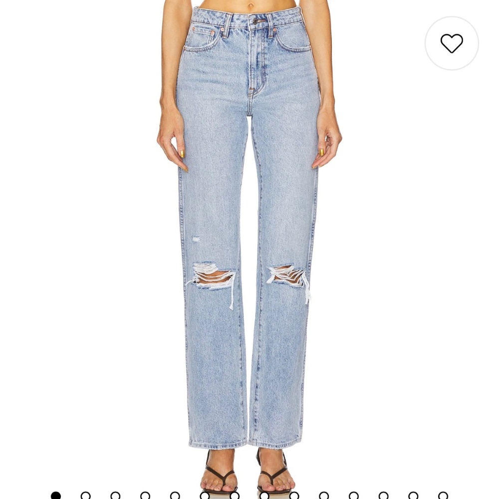 GRLFRND SARA SUPER HIGH RISE SLIM STRAIGHT JEANS